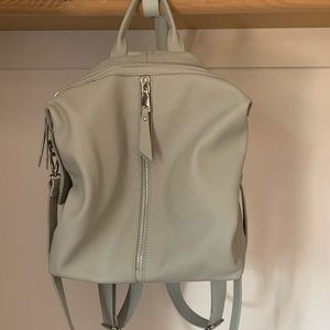 Gray Faux Leather backpack/ crossbody purse